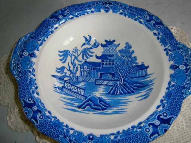 1930s Burleigh Ware *Willow* made in England Tureen /serving Dish 25 cm .