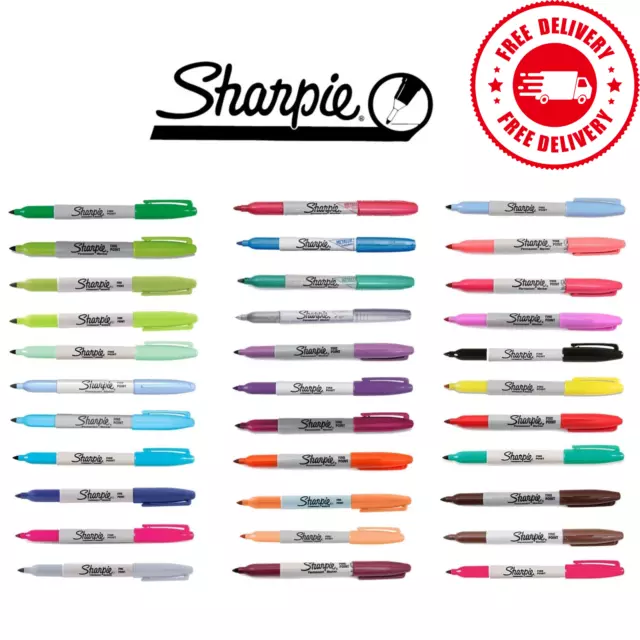 Sharpie Permanent Marker Pens Fine Bullet Point Tip Coloured