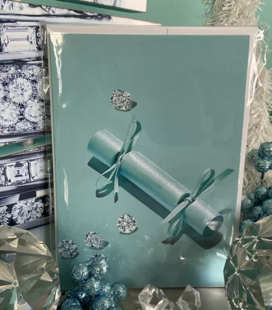 Tiffany&Co Holiday Greeting Card Envelope Blue Diamonds Novelty 7”x5” 2