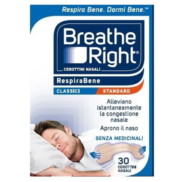 BREATHE RIGHT Cerotti Nasali Classici Grandi da 30 pezzi