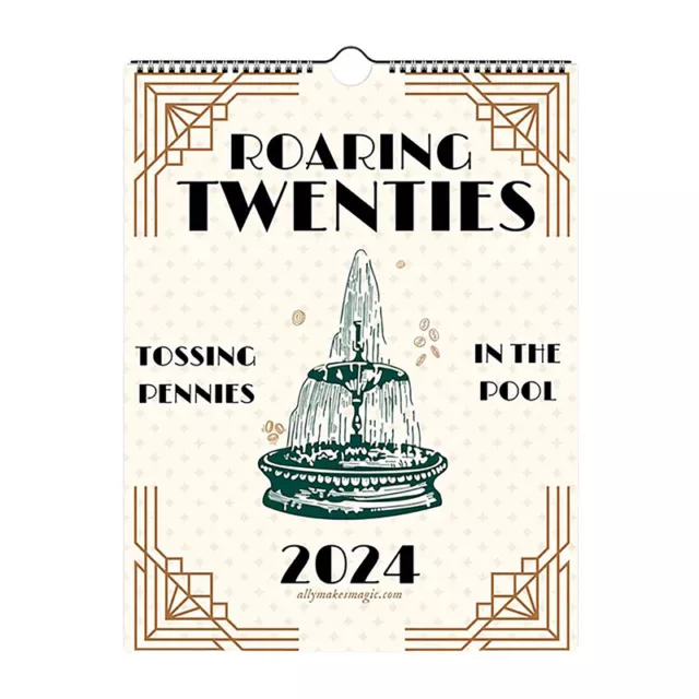 2024 Roaring Twenties Calendar 12 Monthly Wall Hanging Calendar