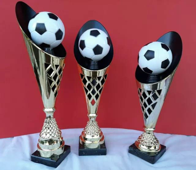 3er Serie Pokale Fußball Kicker BALL Pokal inkl.Gravur ROCKET GOLD 2023 NEU!!! 3