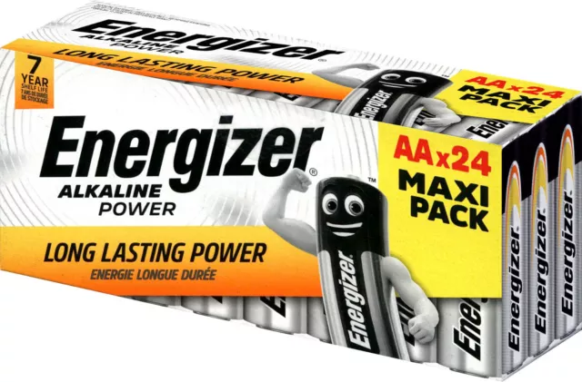 1x Energizer Alkaline Power Batterien AA LR06 Mignon 1,5V Alkaline 24 PACK