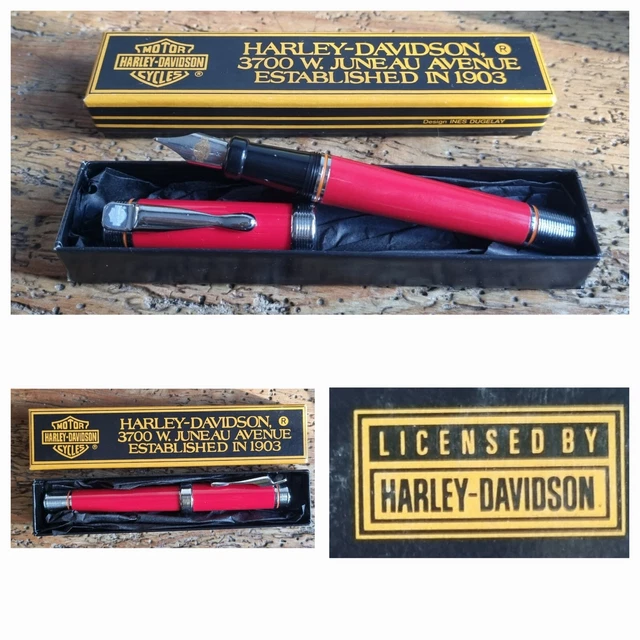 Coffret Stylo Plume Harley-Davidson Vernisoft - Noir - Neuf Avec Défauts - À Revernir - Collection