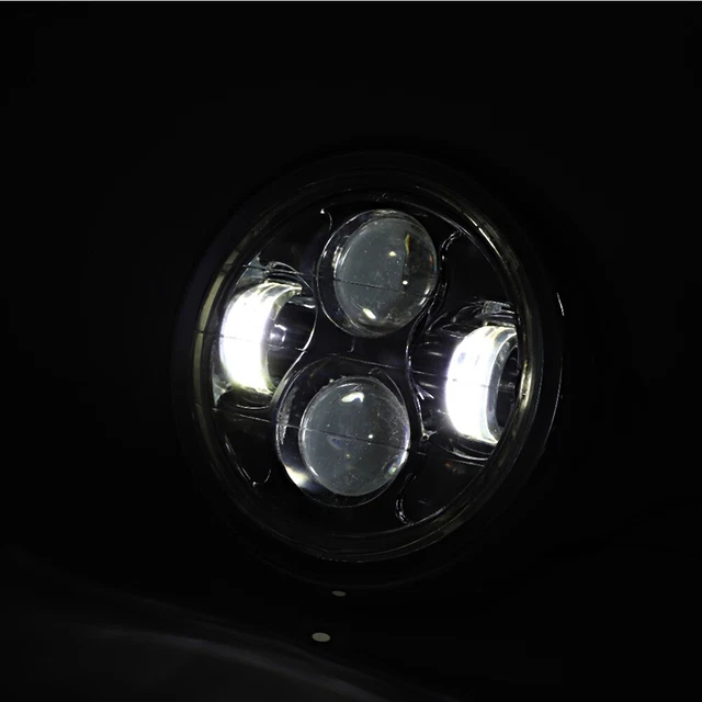 Accessoire de Modification de lampe de phare LED de moto ronde Vintage de voitur