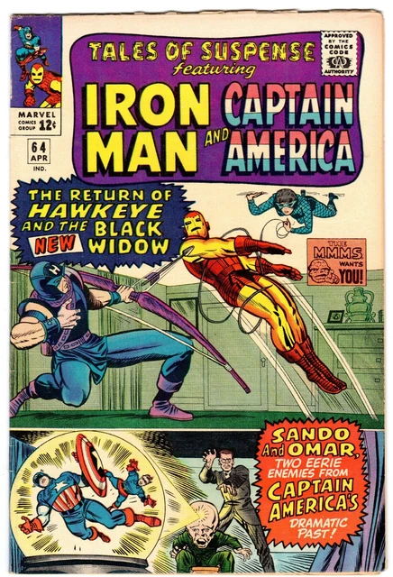 TALES OF SUSPENSE #64 1st BLACK WIDOW in COSTUME! 2nd HAWKEYE! VF- (7.5) TALES OF SUSPENSE #64 1st BLACK WIDOW in COSTUME! 2nd HAWKEYE! VF- (7.5)
