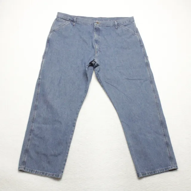 Wrangler Men's Size 42x30 Blue Carpenter Straight Medium Wash Cotton Blend Jeans