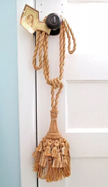 Large Tassel Curtain Tie Back Gold Tassle Fancy Home Decor 9in long Rope 17in