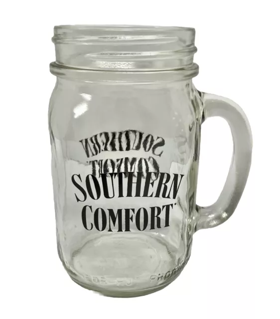 Southern Comfort Glass Mason Jar w/ Handle "The Grand Old Drink of the South"