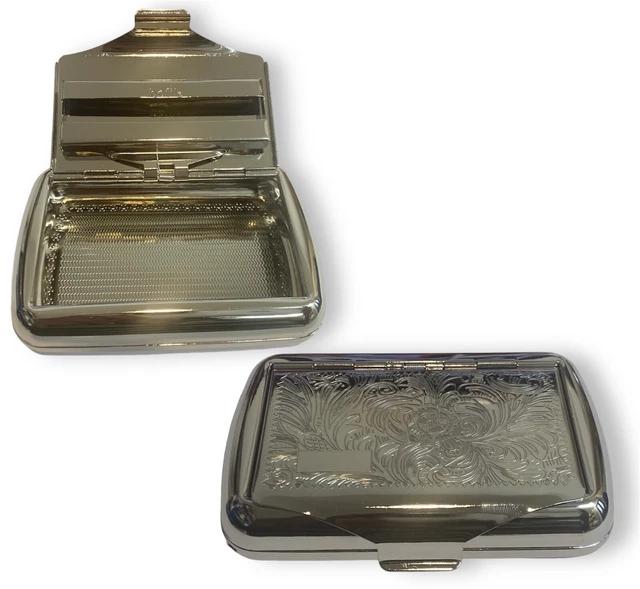 tobacco tin with paper holder Personalised Engraved Matt Black Hinged Lid Tobacco Tins | Buy Tobacco