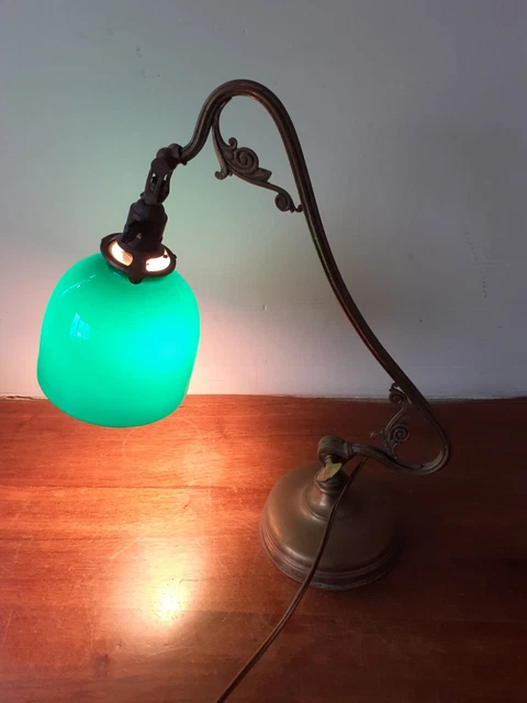 Ancienne Lampe De Bureau Articulée En Laiton