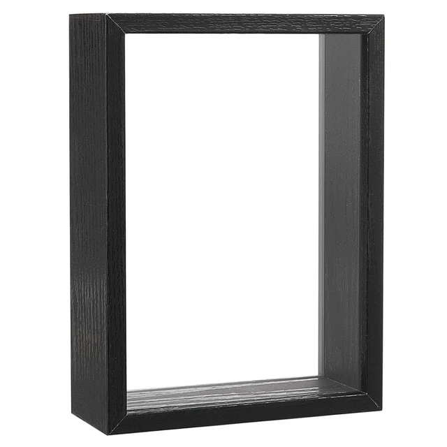 8x10 Wooden Dried Flower Display Photo Frame Double Sided Acrylic, Black