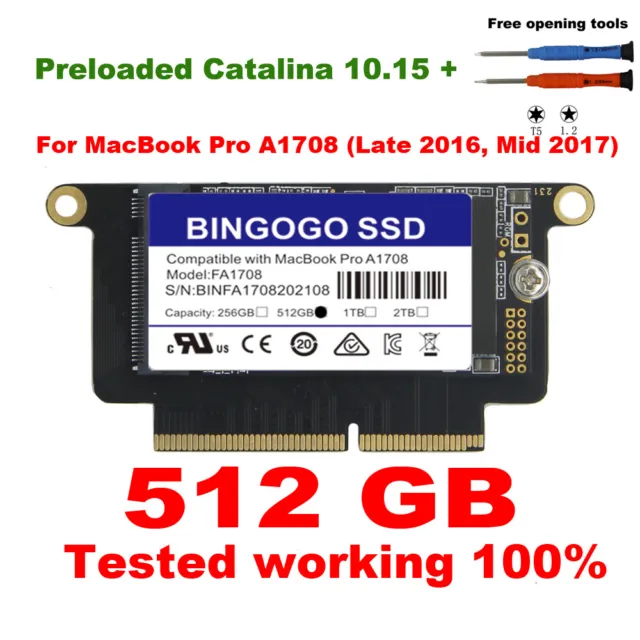 512 GB SSD per APPLE Macbook Pro 13" A1708 2016 2017 non touchbar EMC 2978 3164