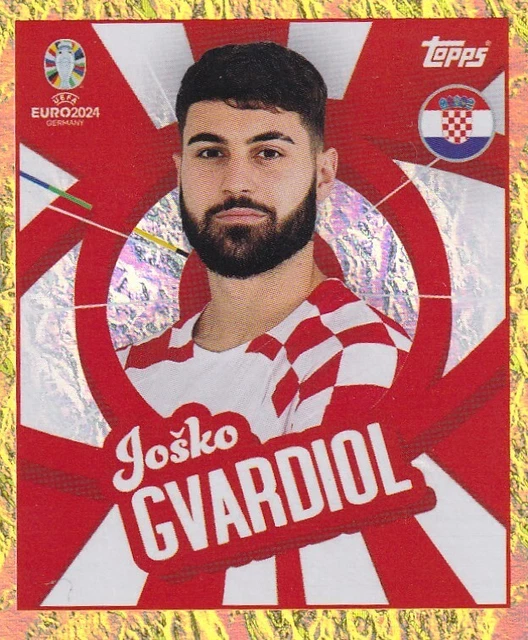 Topps UEFA Euro 2024 Sticker CRO PTW Joško Gvardiol orange (Neu (gemäss