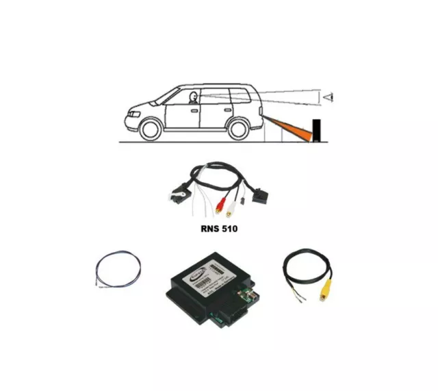 Für VW RNS 315 510 Original Kufatec Rückfahrkamera Interface + Kabelbaum Kamera