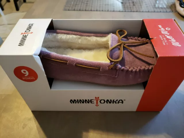 MINNETONKA BRITT TRAPPER Slipper Dusty Mauve womens Size 9 New