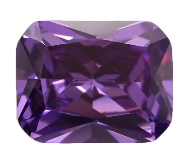 8x10 mm AAAAA Natural Purple Amethyst 3.26 ct Emerald Faceted Cut VVS Loose Gems