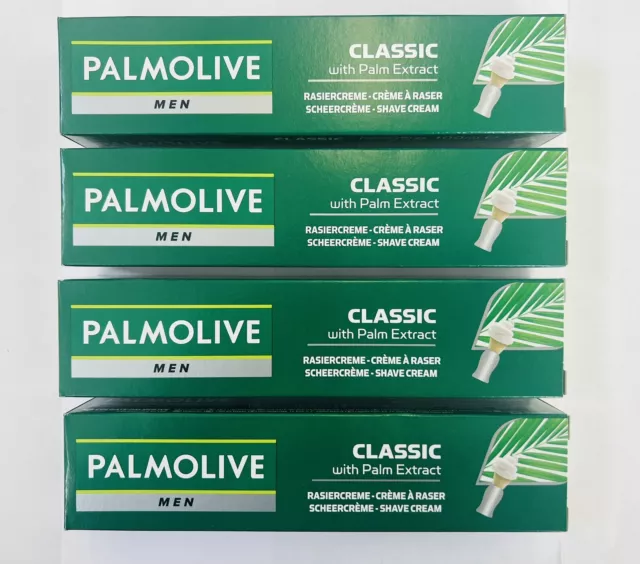 4 x Palmolive For Men Classic With Palm Extract Shaving Shave Cream 100ml
