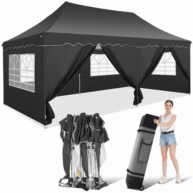 Pavillon 3x3/3x6m Faltpavillon Wasserdicht Partyzelt Gartenzelt UV-Schutz 50+
