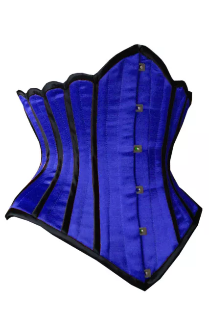 Women's Waist Trainer Steel Boned Heavy Duty Under bust Black Satin Corset