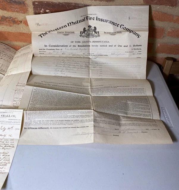 Lot of 9 Antique Documents 1800s Henry Drayer, East Manchester TWP. Mt. Wolf, PA 2