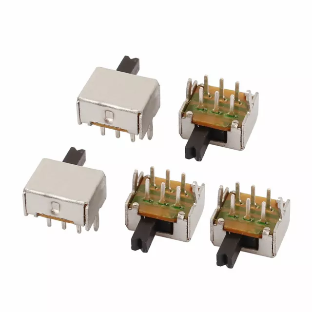 5 Pcs 2 Position Right Angle 6P DPDT Micro Slide Switch Latching Toggle Switch