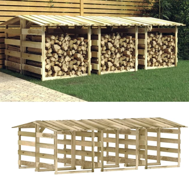Kaminholzregal Aussen Metall Regal Wand ESTEXO Brennholzunterstand Brennholz Holz Regal Lager Bücherregal Kinder