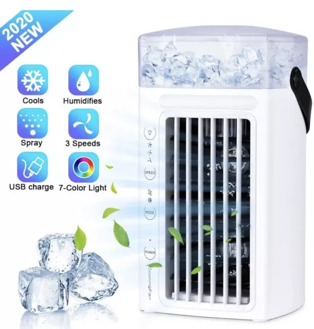 Portable Air Conditioner,Personal Air Cooler, Mini Air Purifier Compact Evapora