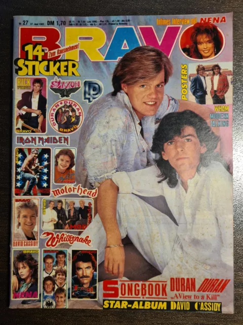 BRAVO 27/1985 Heft Komplett - Modern Talking, Wham, Nena, Falco, Sting, U2- Top!