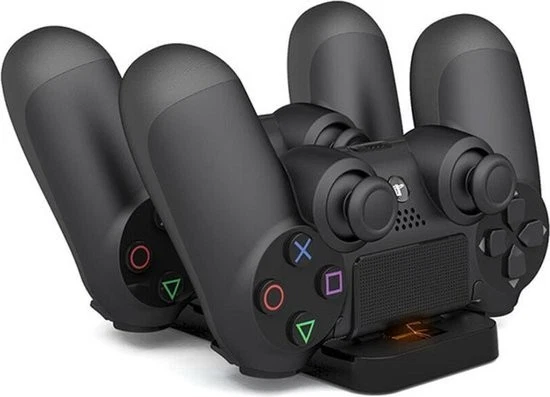 Double Chargeur USB 4Gamers Noir Pour Manette PS4 - Charge Deux Manettes En Même Temps