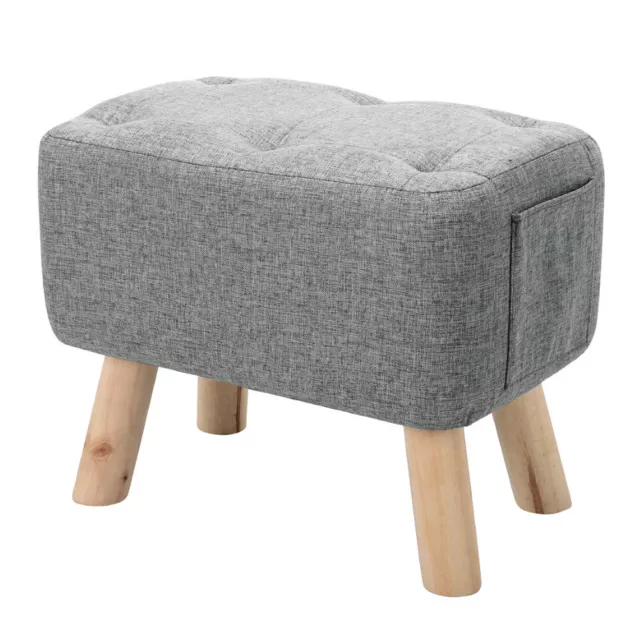 Small Wooden Footstool Footrest Pouffe Foot Stool Padded Ottoman Seat Bench uk