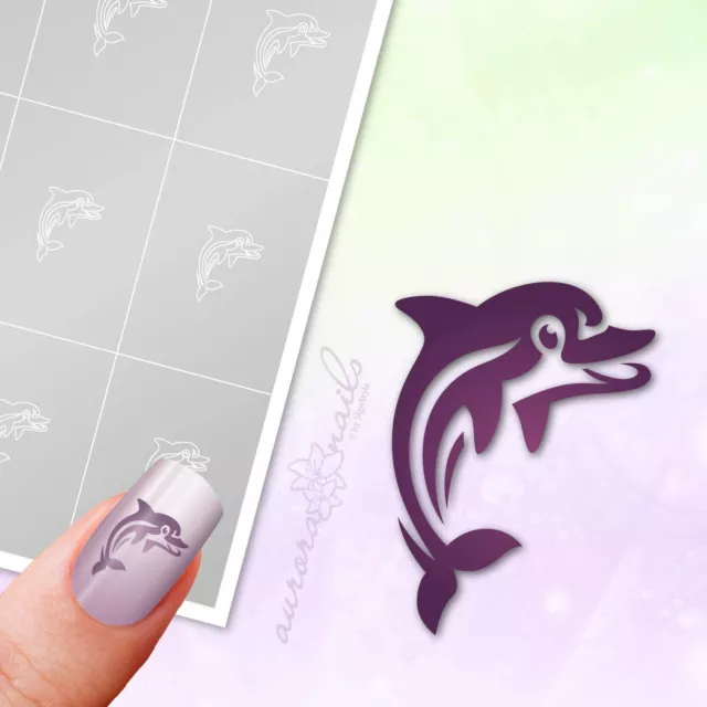 Plantillas para aerógrafo y arte de uñas M592 delfín mar vacaciones verano 40x