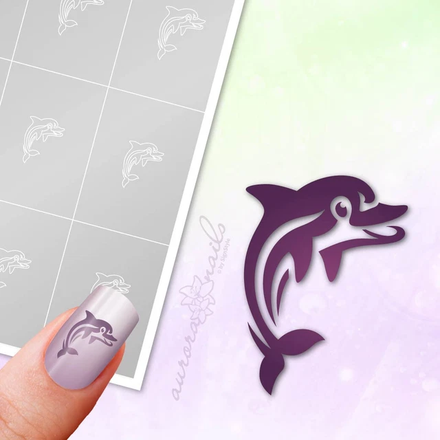 Stencil per aerografo e nailart M592 delfino mare vacanze estate 40x