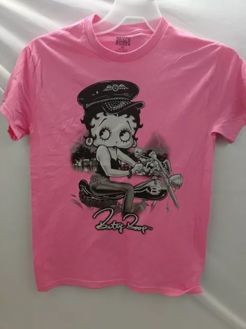 Briscoe Brands Pink Betty Boop T-shirt.  Extra Small Biker Theme Shirt.