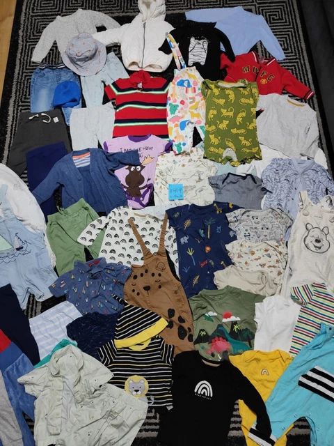 #919 Enorme pacchetto di vestiti per bambini 6-9 mesi NEXT GEORGE RALPH FRED&FLO DISNE