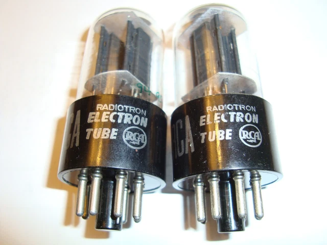 One Pair of 6SN7GTB Tubes, Black Plate, RCA