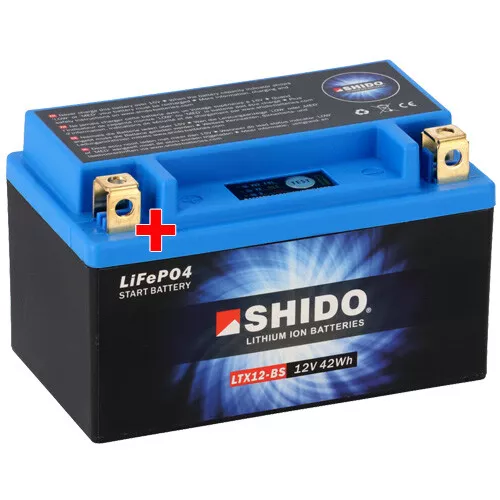 Batterie für Kawasaki KLE 650 C Versys LE650CCDA 2014 Shido Lithium YTX12-BS