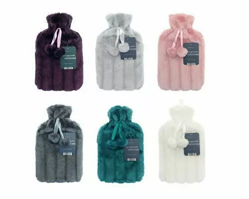 Brand New Large Hot Water Bottle With Beautiful Cover - 2L - Different Colours