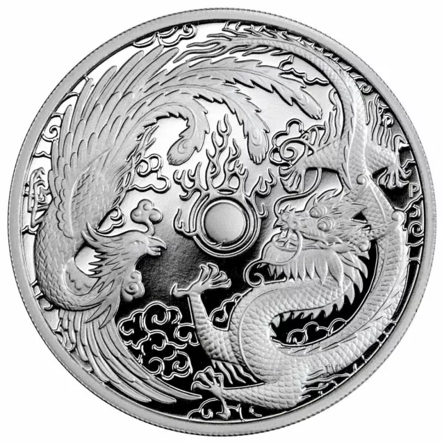 2018-P Australie 1 oz 1 oz Silver Dragon & Phoenix boîte épreuve COA SEULEMENT 2 500 ! 2