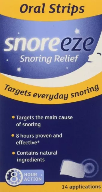 28 x Snoreeze  Snoring Relief Snoreeze Oral Strips (2boxes of 14) snore