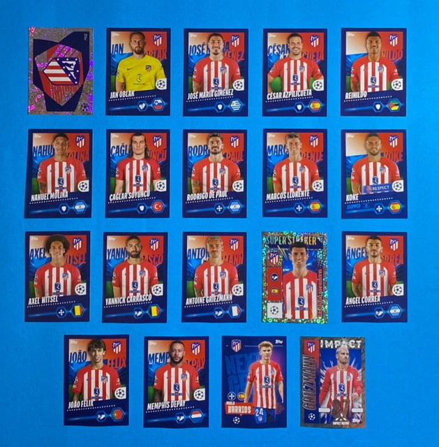 FIGURINE TOPPS CHAMPIONS League 202324 2024 Team Completo ATLETICO de