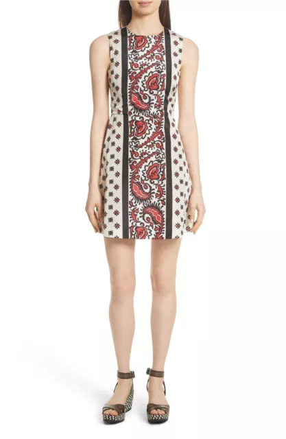 RED VALENTINO Redvalentino A-Line Print Handkerchief Dress size 12 L NEW