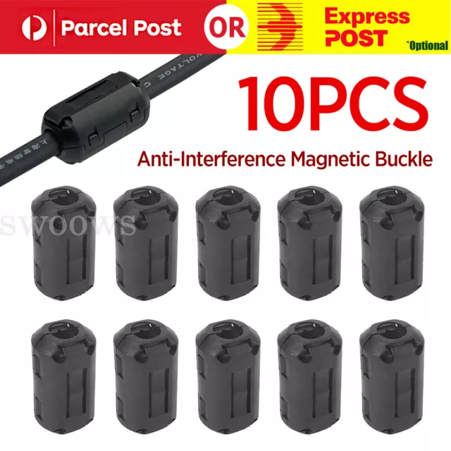 10x 5mm Clip-on Ferrite Ring Core Ferrite Bead Choke EMI Filter Cable Clip AU