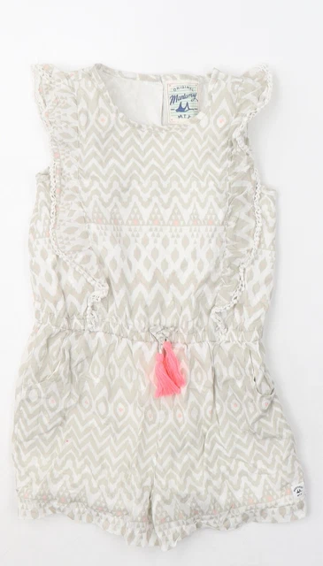 Tuta da gioco Debenhams grigio cotone geometrico per bambina taglia 7 anni con bottone