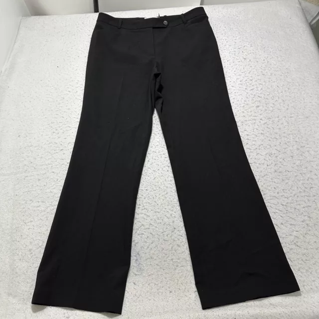 Calvin Klein Petite Womens 10P Black Modern Fit Straight Leg Dress Pants Stretch