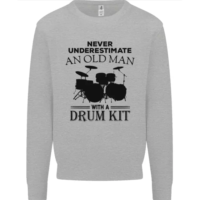 Old Man Drumming Drum Kit Drummer Funny Mens Sweatshirt Jumper