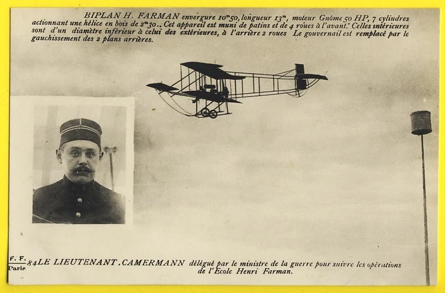 cpa AVIATION BIPLAN FARMAN Pilotes PAULHAN, Van den BORN, DICKSON, CHRISTIAENENS