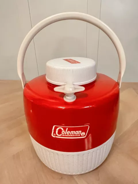 Coleman 1 Gallon Red White Water Cooler Jug Dispenser w/Cup 07-2001