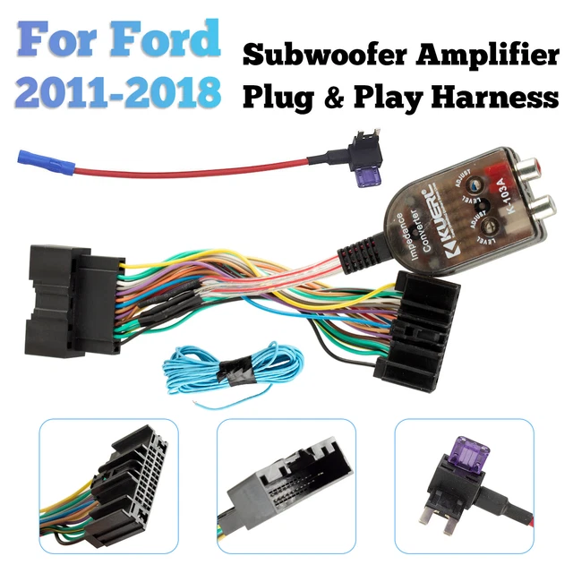 FACTORY RADIO ADD A Subwoofer Amplifier Plug & Play Harness Fit For