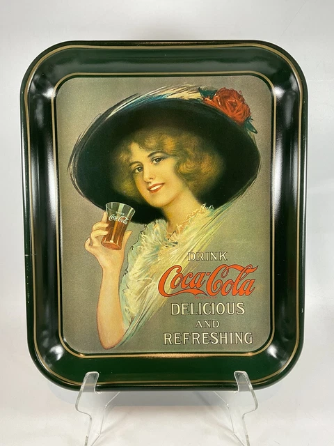Coca Cola Collectible 1913 Hamilton King Girl Heavy Metal Serving Tray 1972 Coke